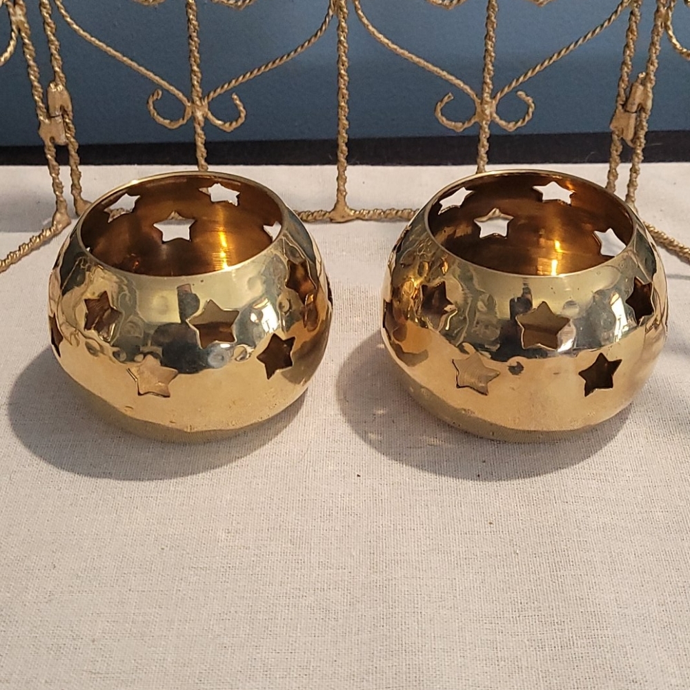 Brass votive candle holder